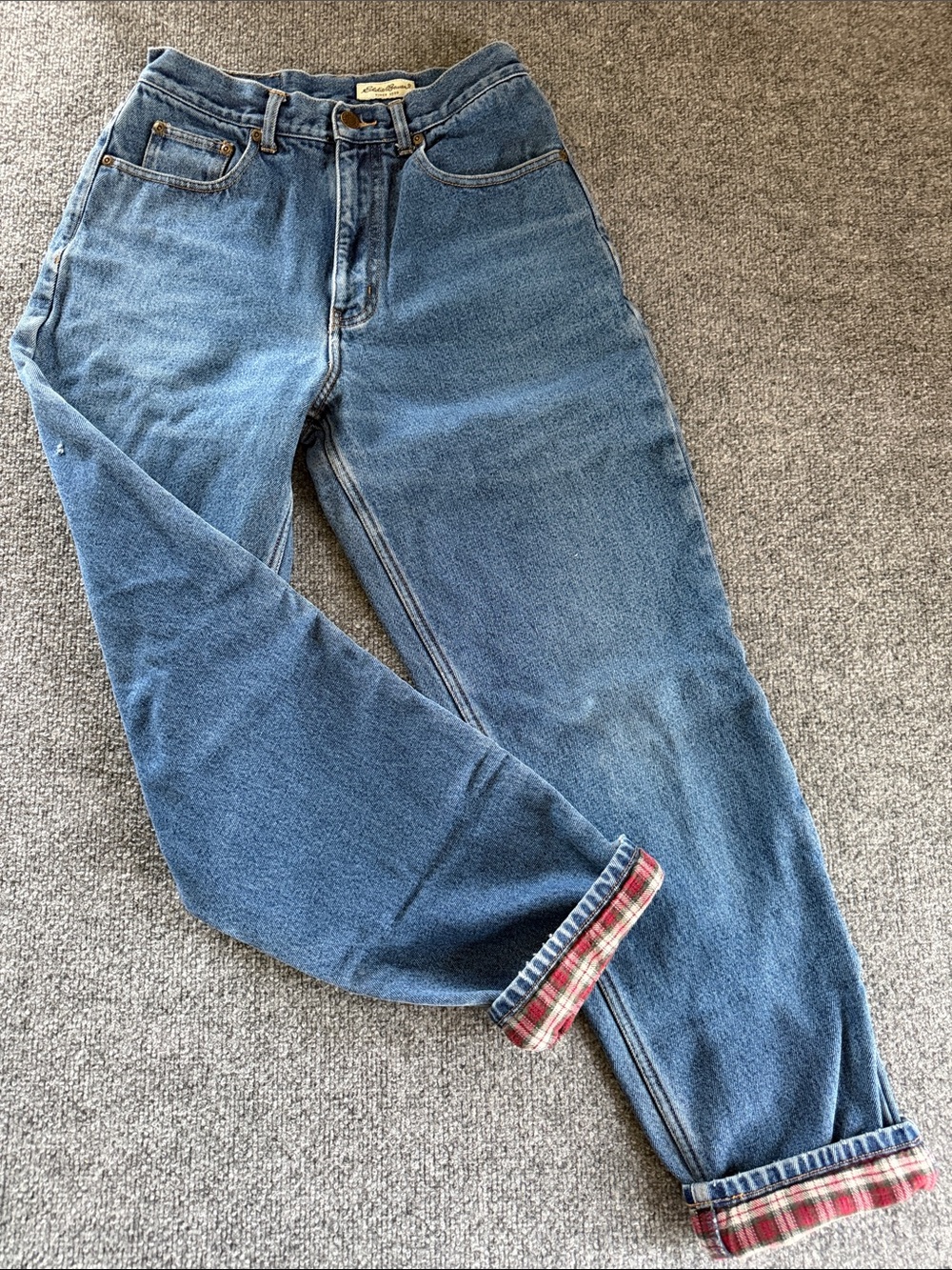 Eddie Bauer Flannel Lined Jeans Women’s Size 8 100% Cotton Cabincore Outdoors